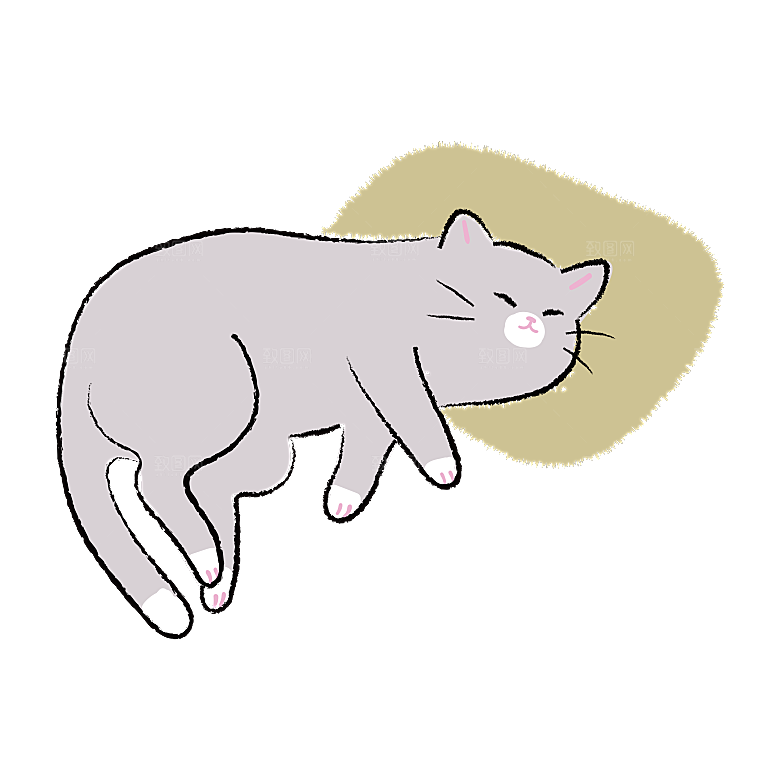 可爱卡通宠物猫咪插画手绘元素