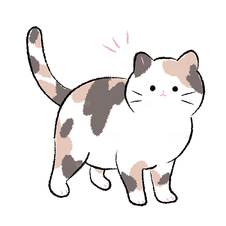 可爱卡通宠物猫咪插画手绘元素