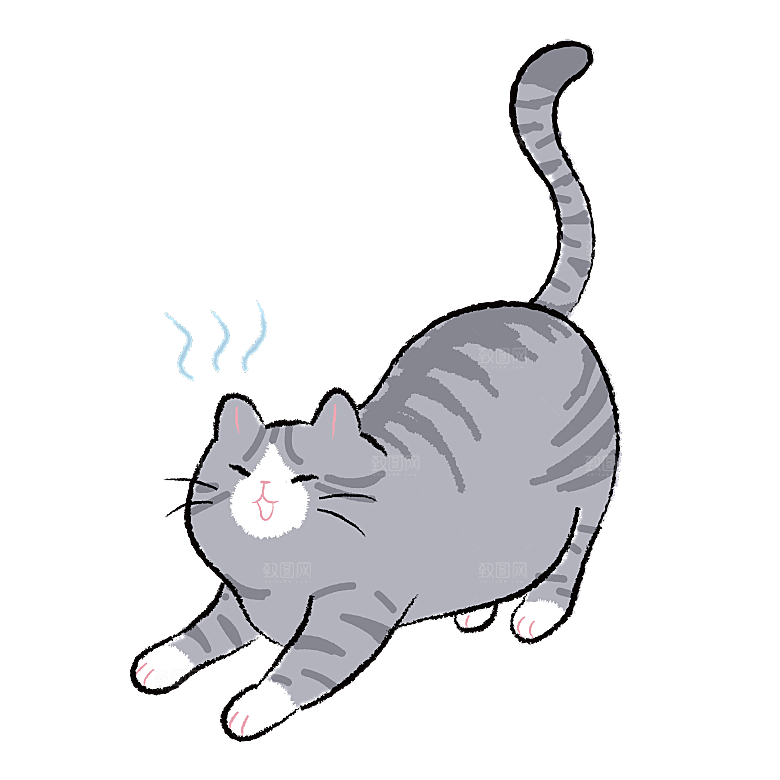 可爱卡通宠物猫咪插画手绘元素