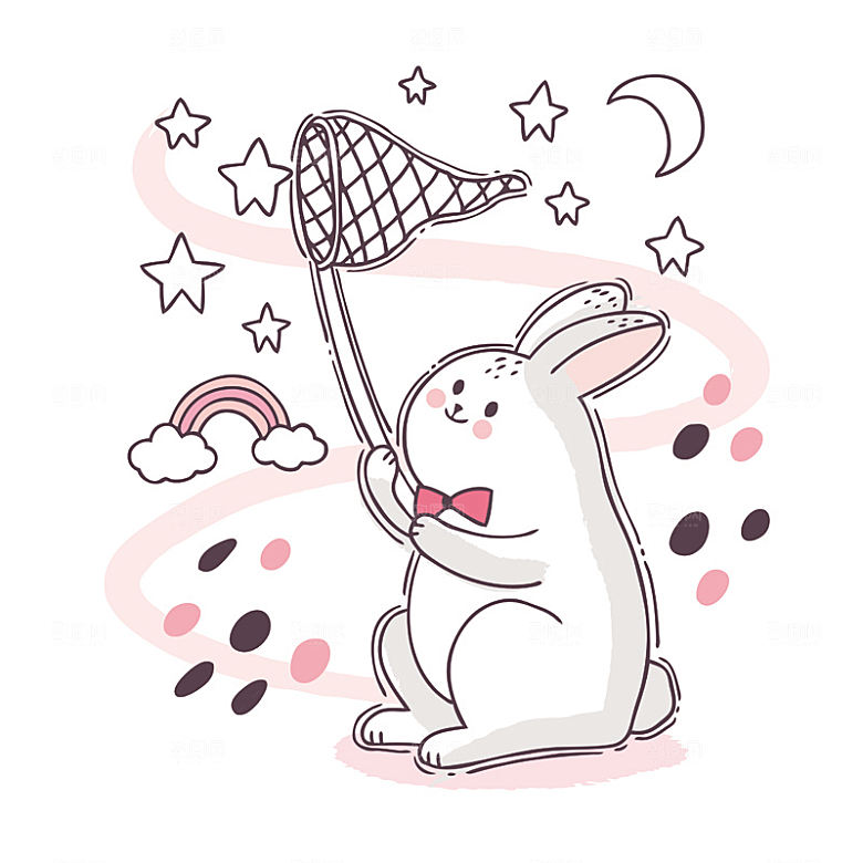 可爱卡通宠物猫咪插画手绘元素
