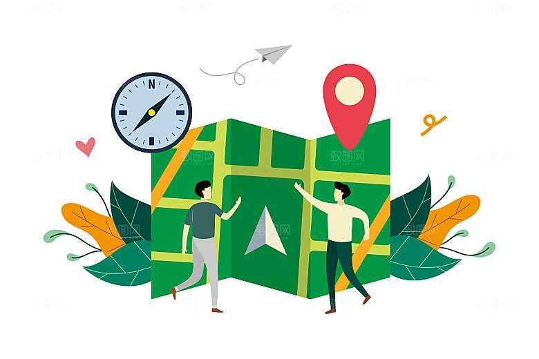 互联网扁平商务金融卡通人物办公场景插画