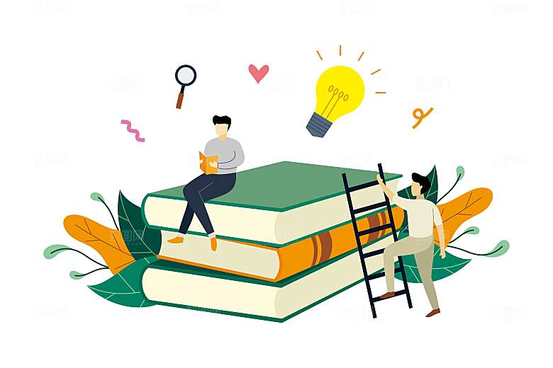 互联网扁平商务金融卡通人物办公场景插画