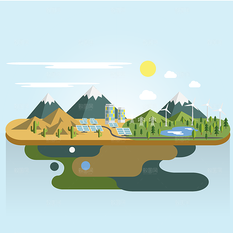城市建筑插画简约大气海报