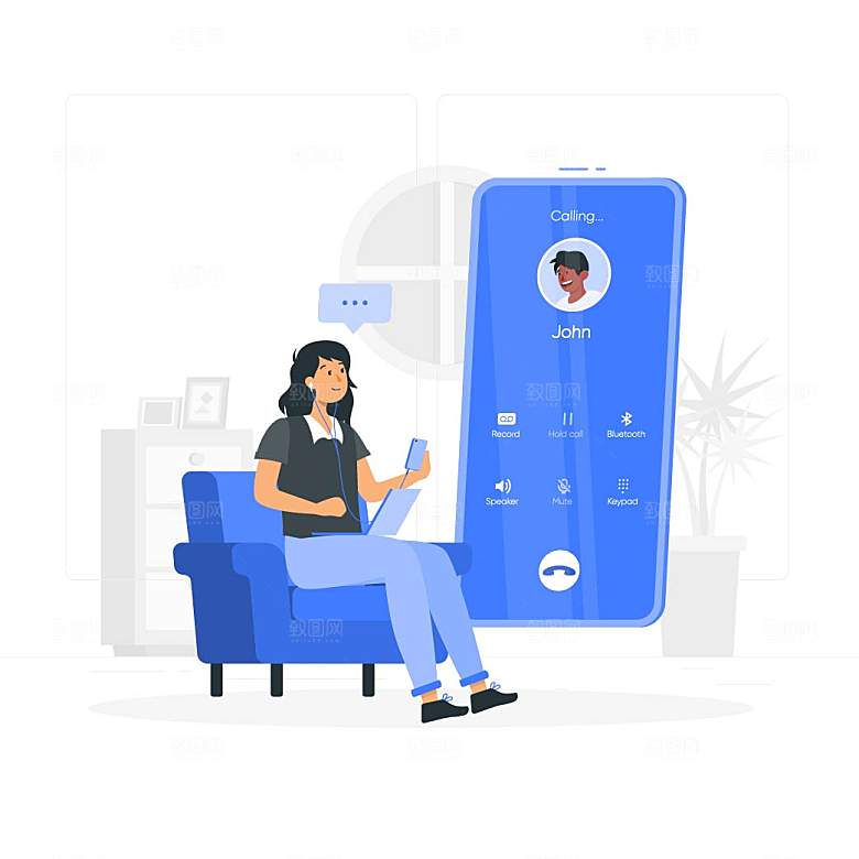 互联网扁平商务金融卡通人物办公场景插画