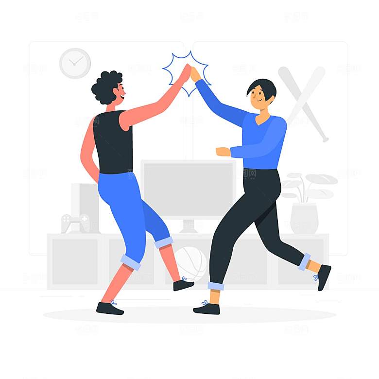 互联网扁平商务金融卡通人物办公场景插画