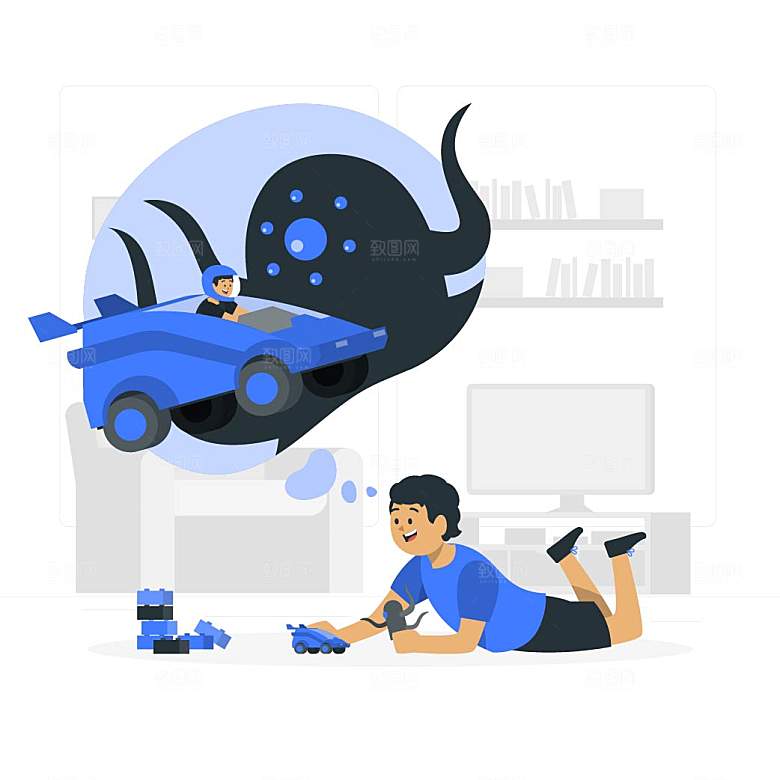 互联网扁平商务金融卡通人物办公场景插画