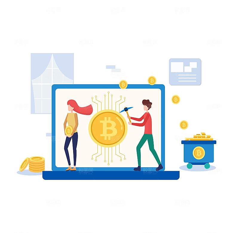 互联网扁平商务金融卡通人物办公场景插画