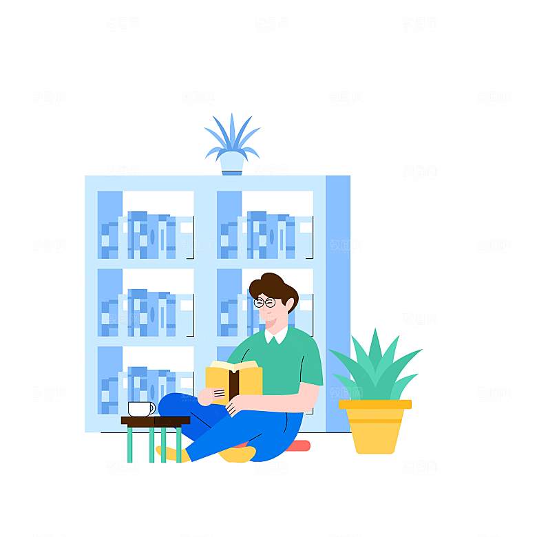 互联网扁平商务金融卡通人物办公场景插画