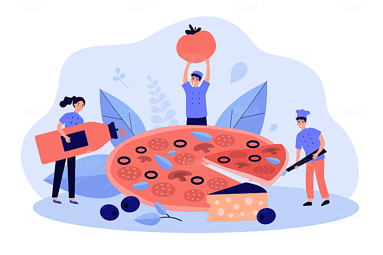 互联网扁平商务金融卡通人物办公场景插画