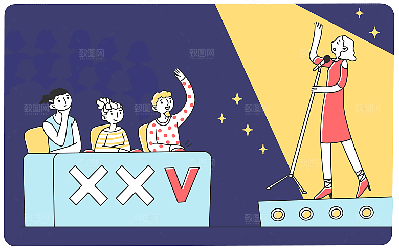 互联网扁平商务金融卡通人物办公场景插画