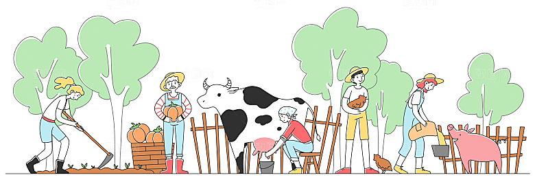 互联网扁平商务金融卡通人物办公场景插画