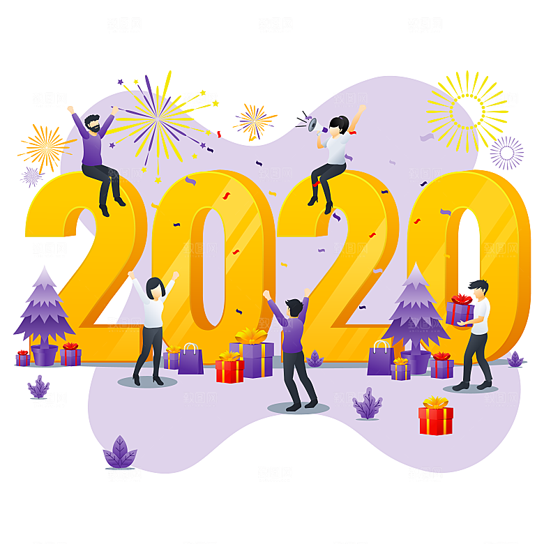 互联网扁平商务金融卡通人物办公场景插画