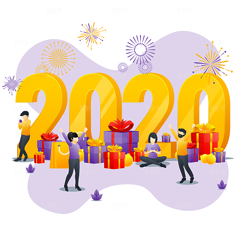 互联网扁平商务金融卡通人物办公场景插画