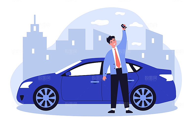 互联网扁平商务金融卡通人物办公场景插画