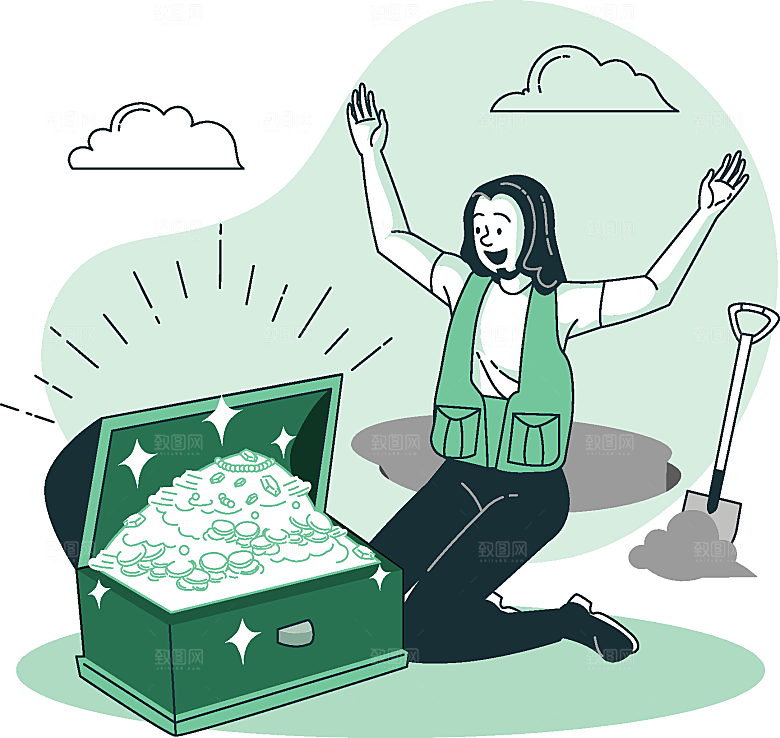 互联网扁平商务金融卡通人物办公场景插画