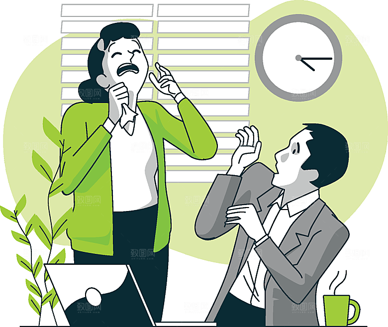 互联网扁平商务金融卡通人物办公场景插画
