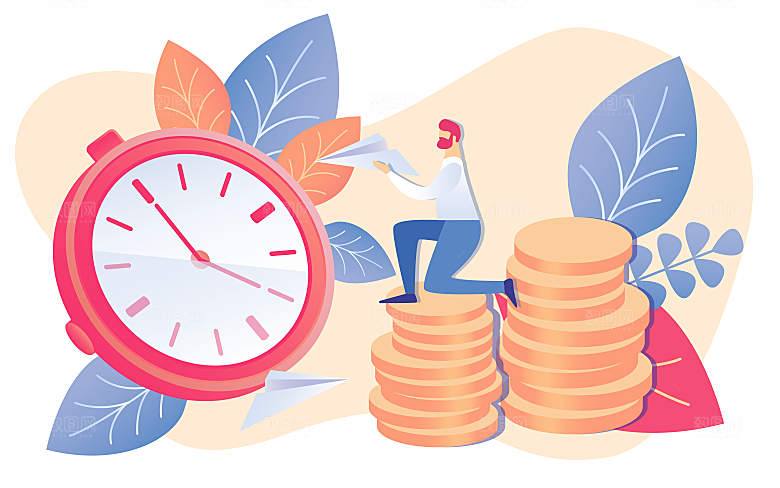 互联网扁平商务金融卡通人物办公场景插画