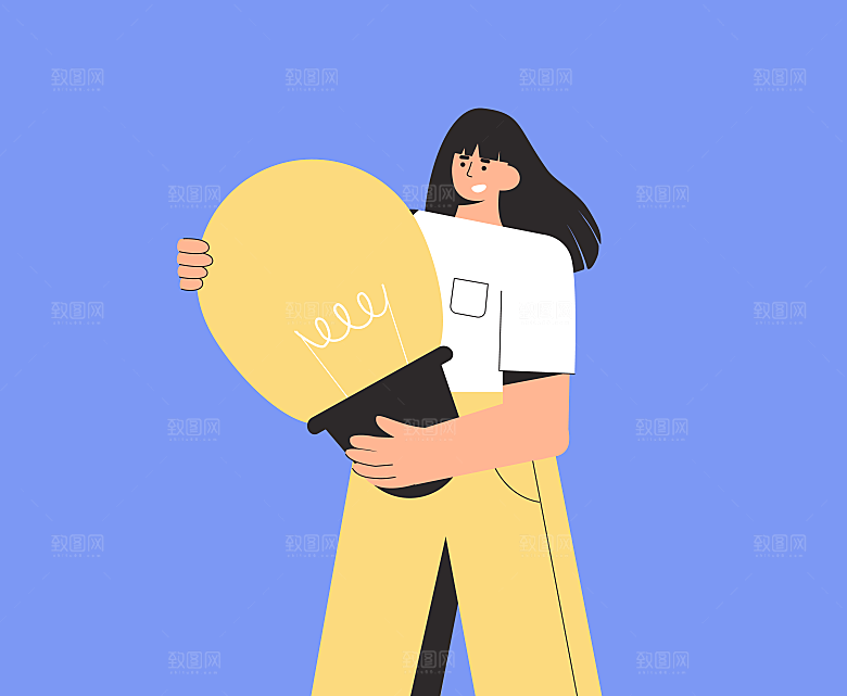 互联网扁平商务金融卡通人物办公场景插画