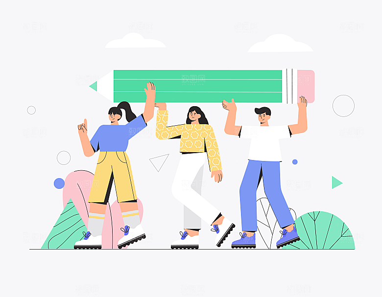互联网扁平商务金融卡通人物办公场景插画