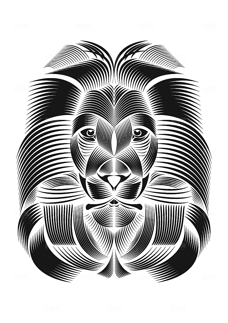 手绘简约大气动物图案插画