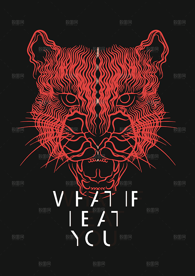 手绘简约大气动物图案插画