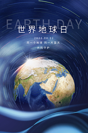 高级世界地球日宣传海报