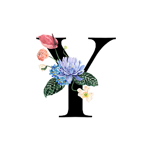 手绘植物花卉数字复古元素