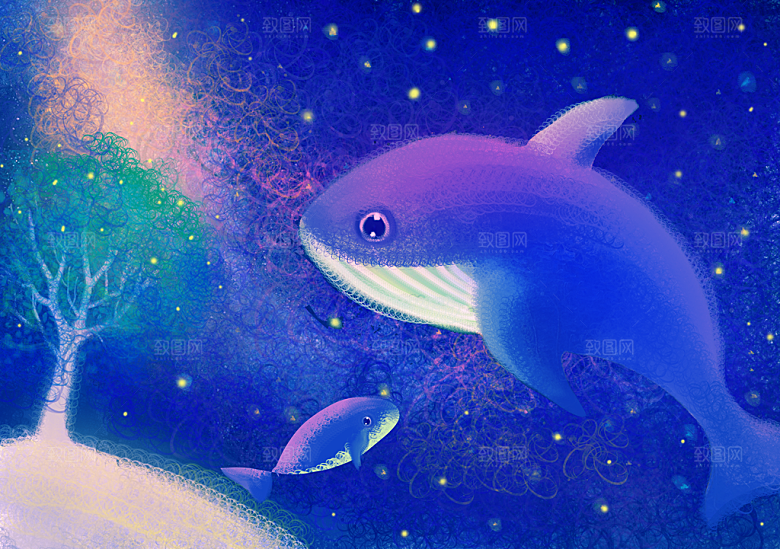 简约大气手绘插画海报