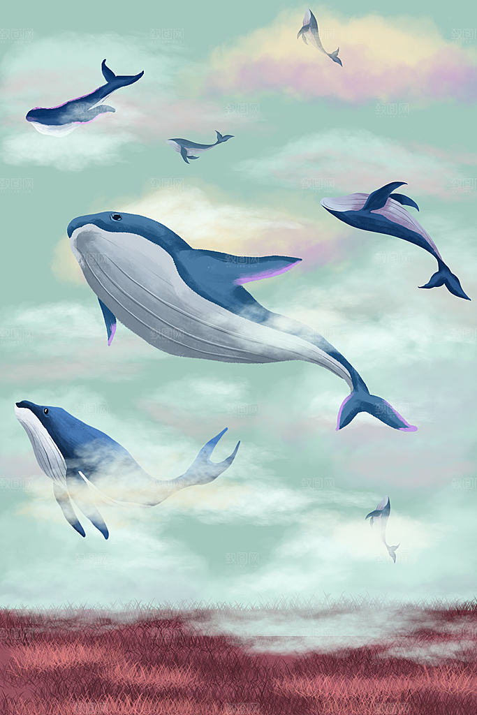 简约大气手绘插画海报