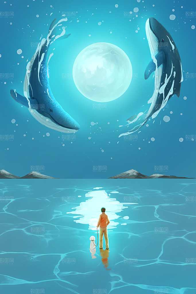 简约大气手绘插画海报