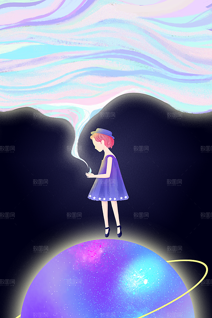 简约大气手绘插画海报