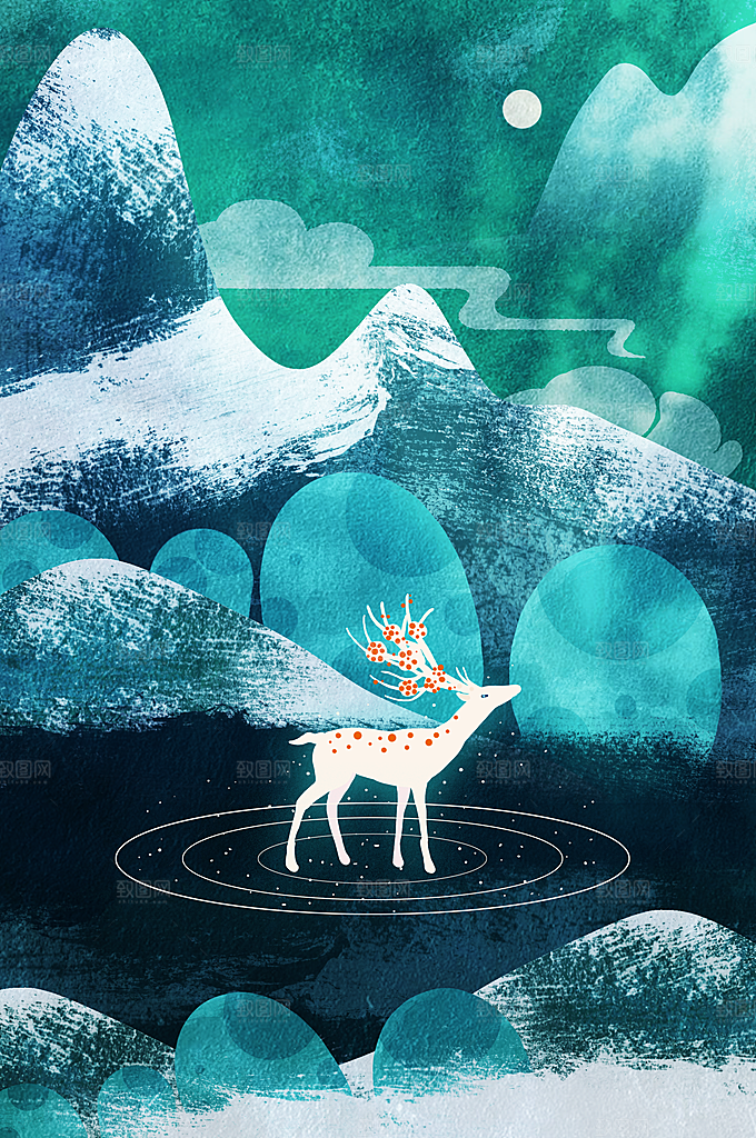 简约大气手绘插画海报