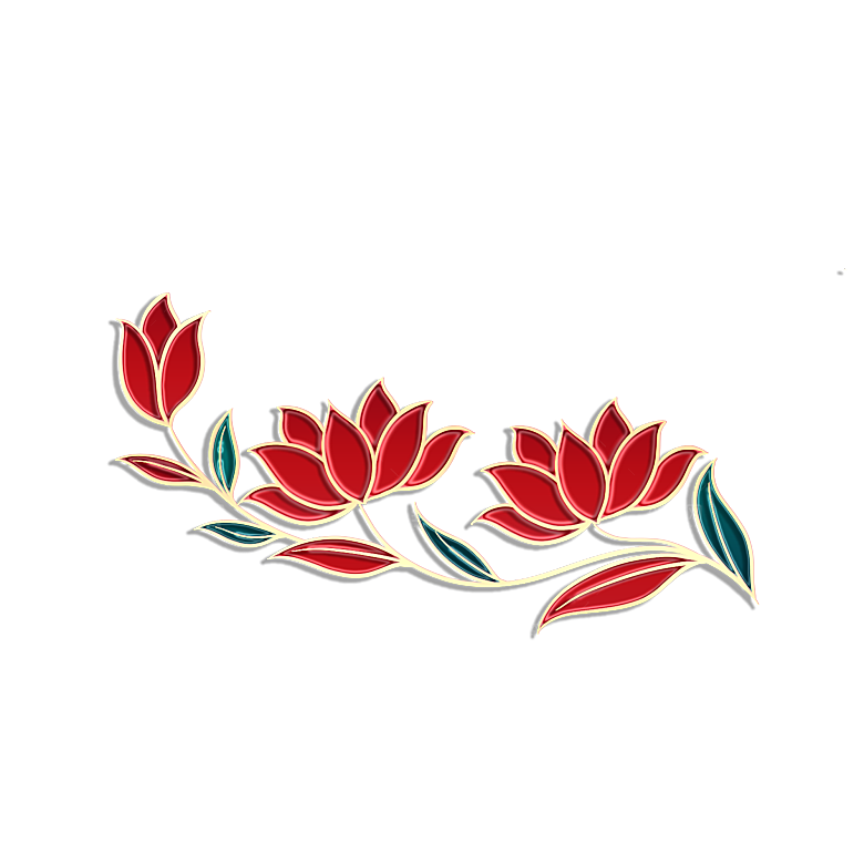 手绘装饰花卉牡丹免扣素材