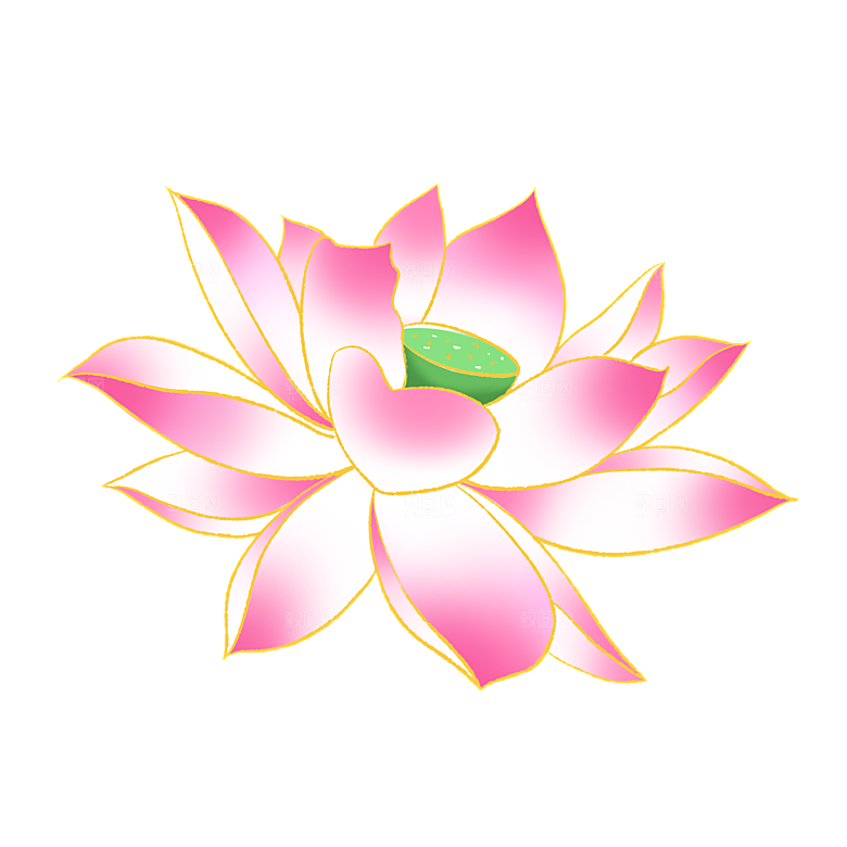 中式金边立体花卉牡丹元素