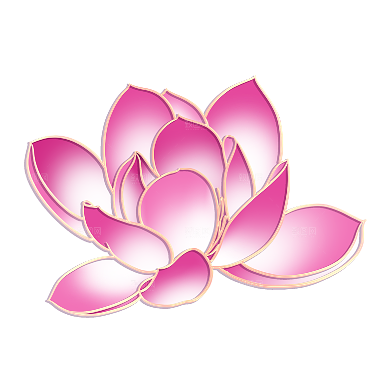 手绘装饰花卉牡丹免扣素材