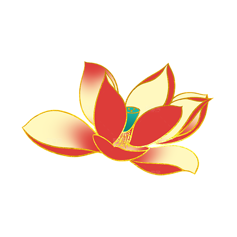 手绘装饰花卉牡丹免扣素材