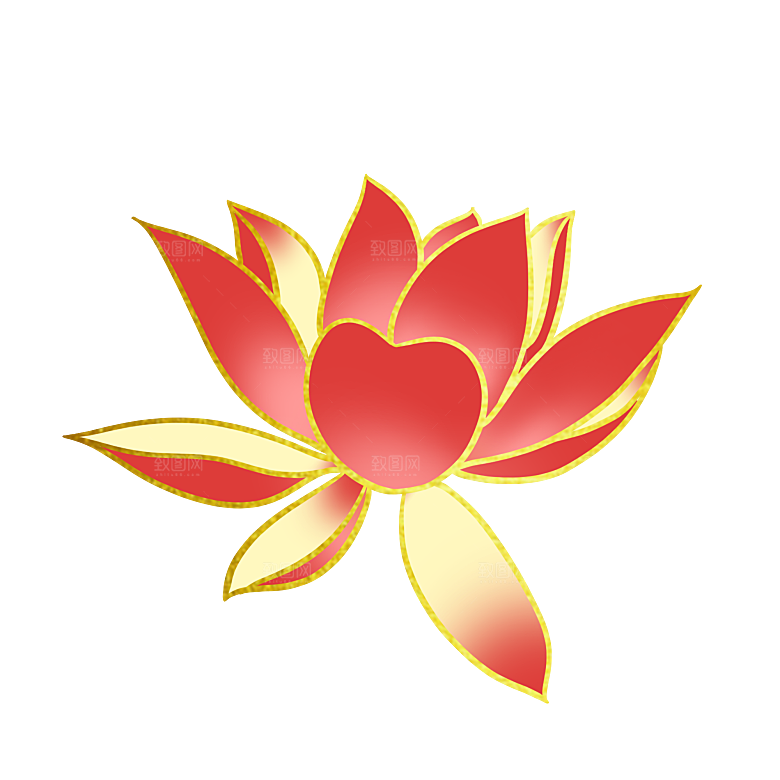 手绘装饰花卉牡丹免扣素材