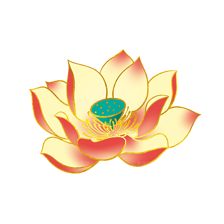 手绘装饰花卉牡丹免扣素材