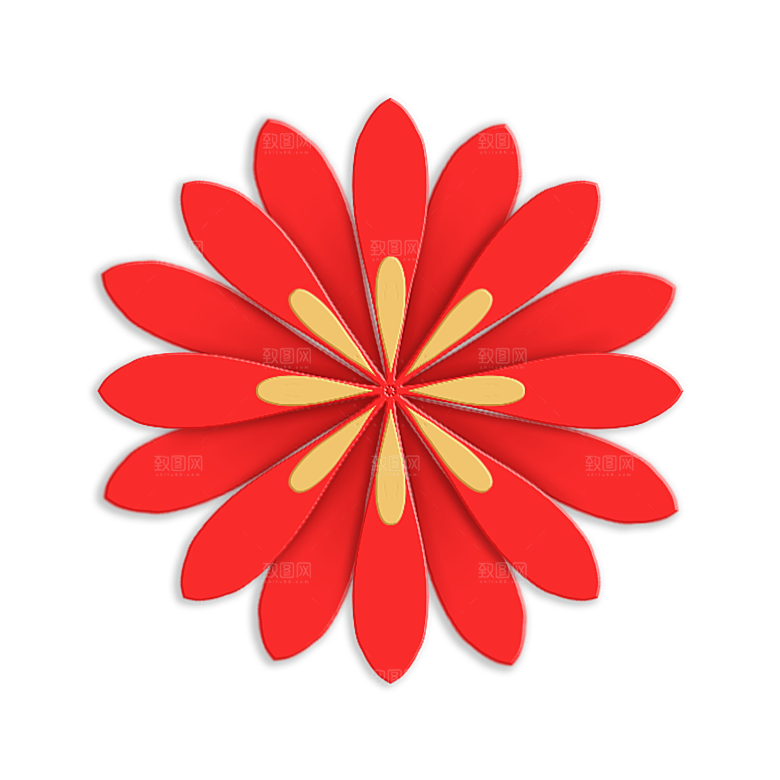 手绘装饰花卉牡丹免扣素材