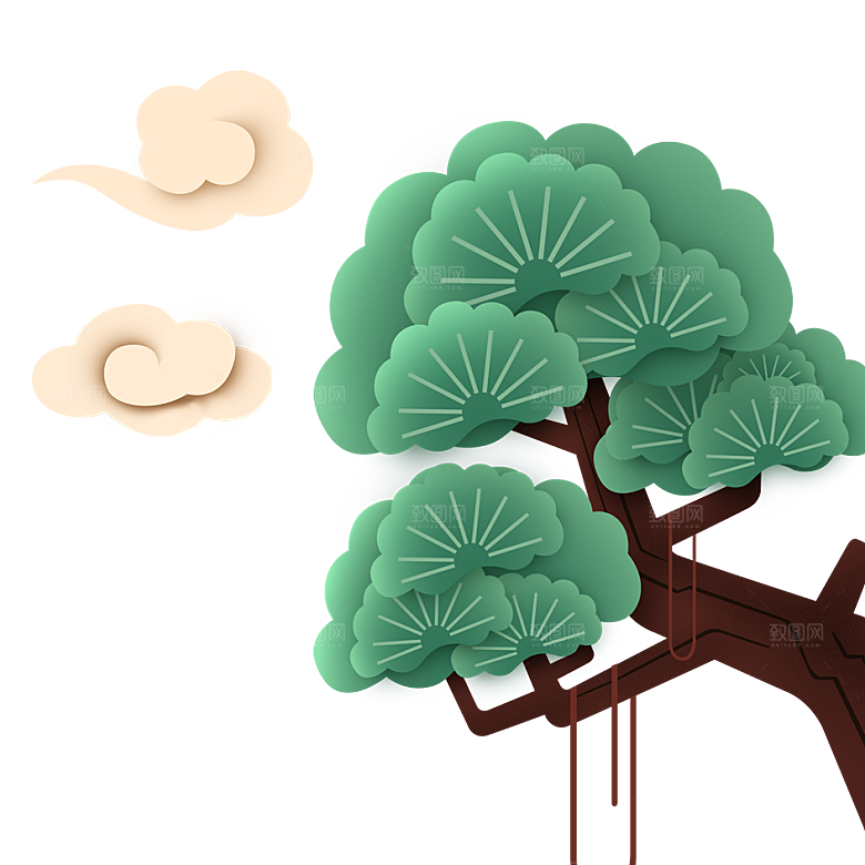 手绘装饰花卉牡丹免扣素材