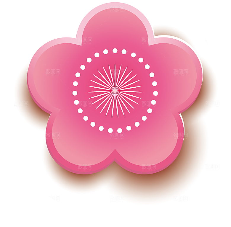 手绘装饰花卉牡丹免扣素材