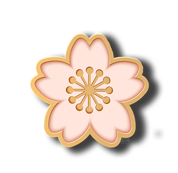 手绘装饰花卉牡丹免扣素材