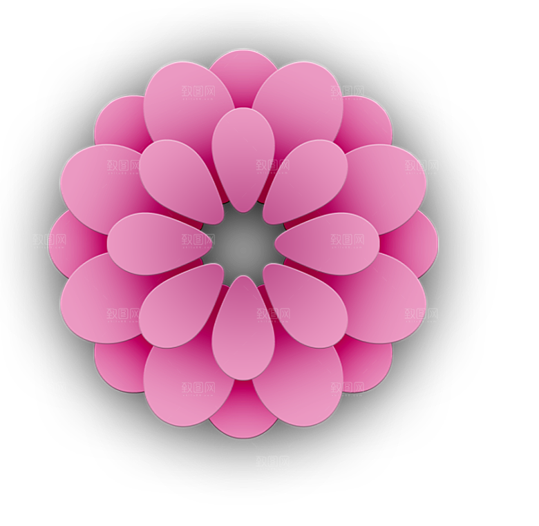 中式金边立体花卉牡丹元素