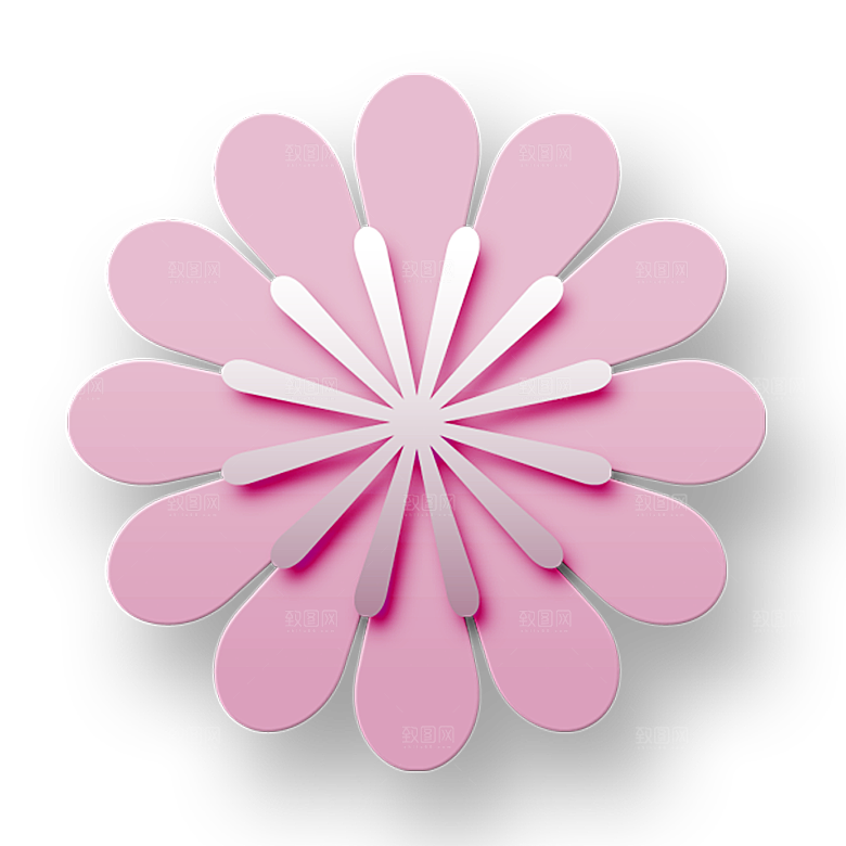 中式金边立体花卉牡丹元素