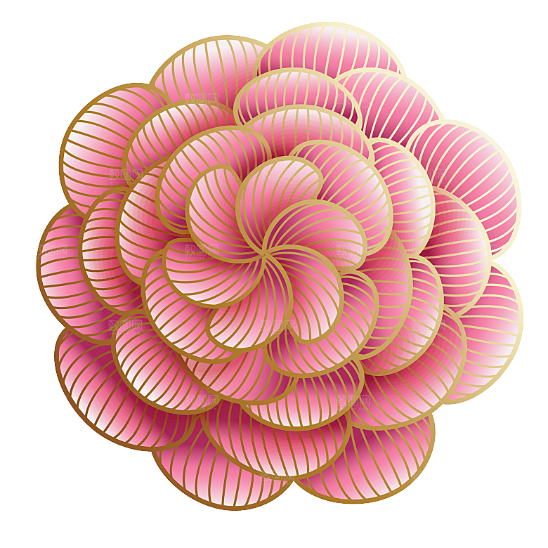 手绘装饰花卉牡丹免扣素材