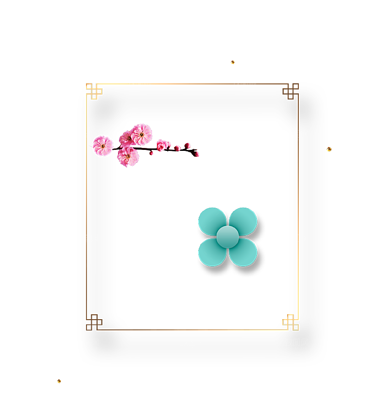 手绘装饰花卉牡丹免扣素材