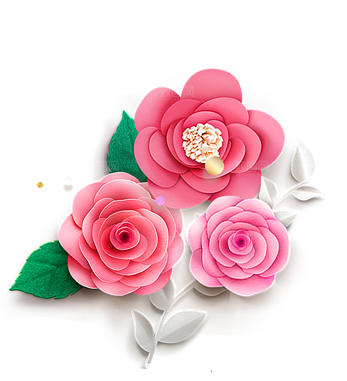 手绘装饰花卉牡丹免扣素材