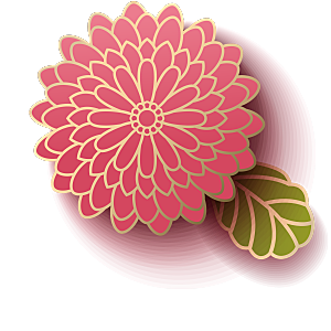 手绘装饰花卉牡丹免扣素材