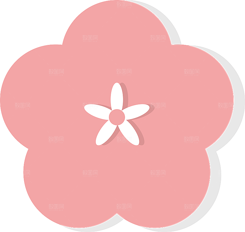 手绘装饰花卉图形免扣素材
