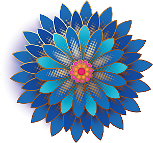 手绘装饰花卉图形免扣素材